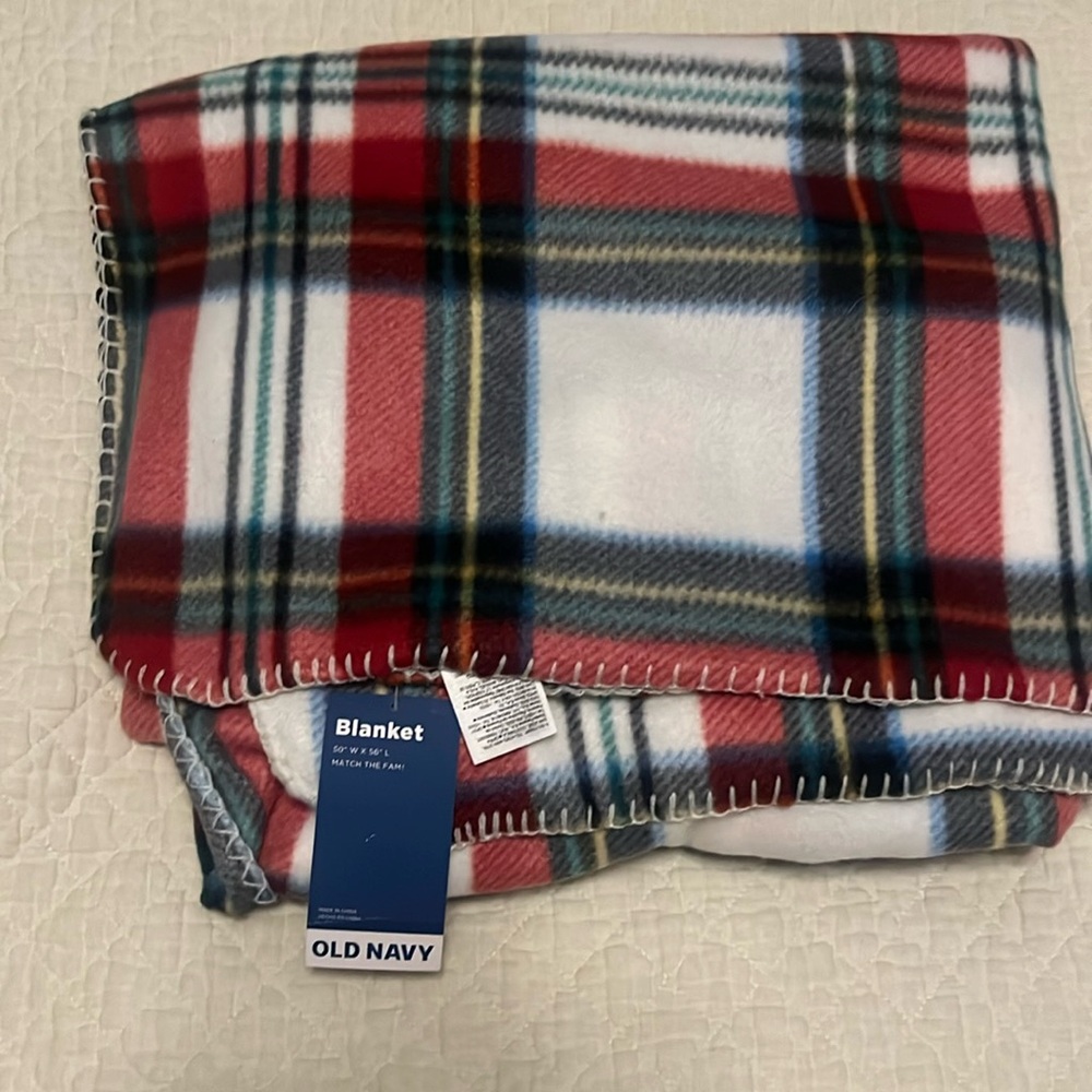 Brand new old navy plaid throw blanket